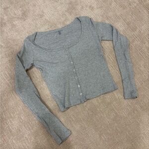 Brandy Gray Long Sleeve Top